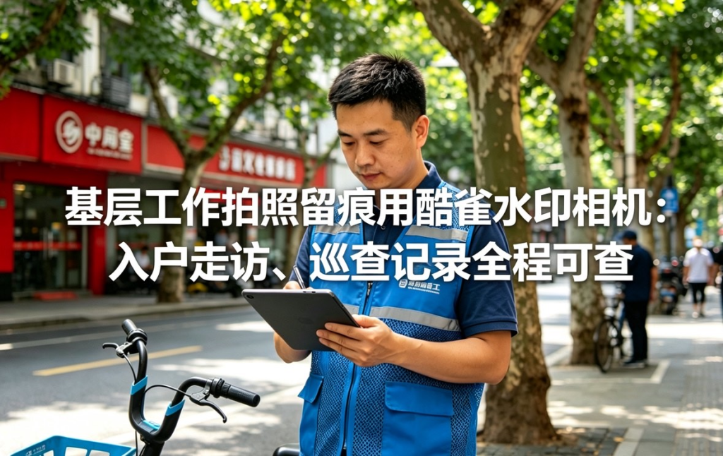 基层工作拍照留痕用酷雀水印相机：入户走访、巡查记录全程可查