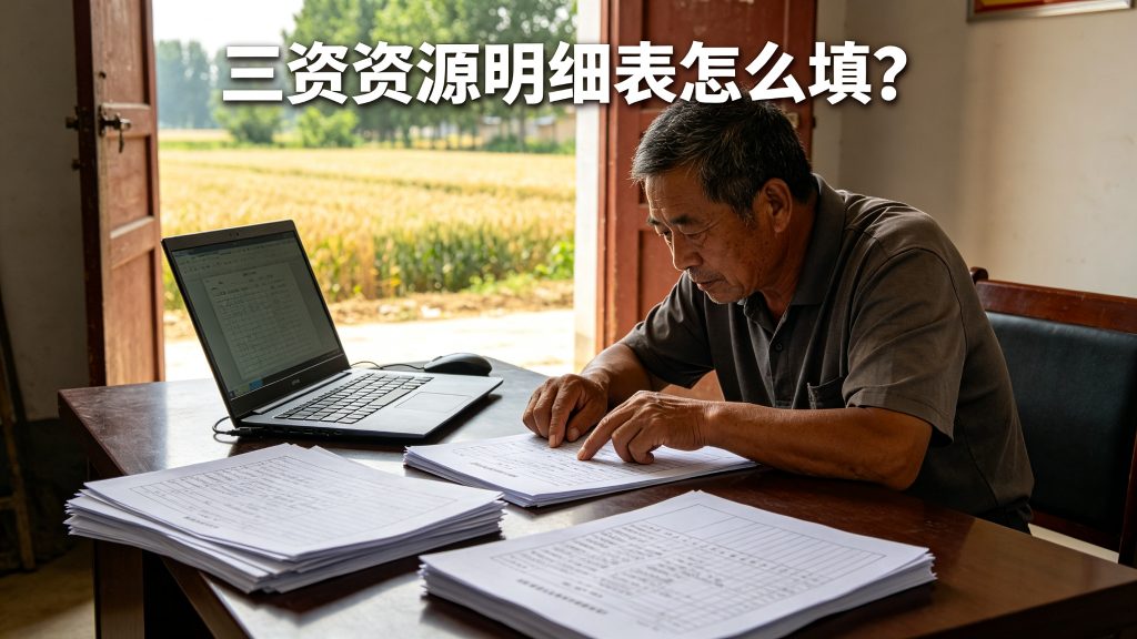 三资资源明细表怎么填？平台导出、分类汇总、面积核对5步填对