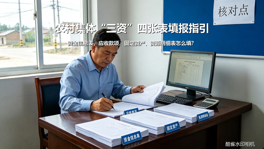 农村集体 “三资” 四张表填报指引：资金信息表、应收款项、固定资产、资源明细表到底怎么填？