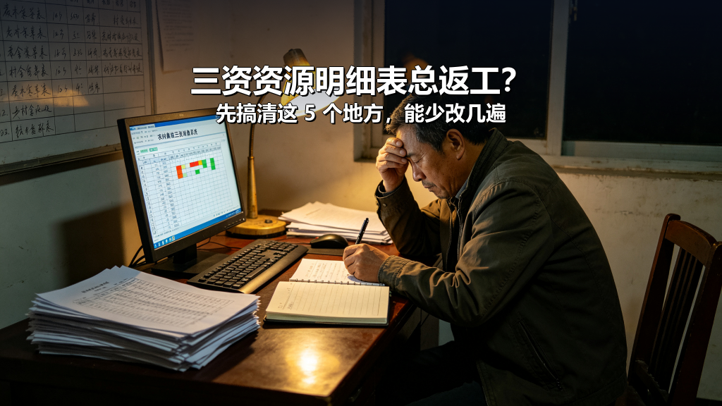 三资资源明细表总返工？先搞清这 5 个地方，能少改几遍