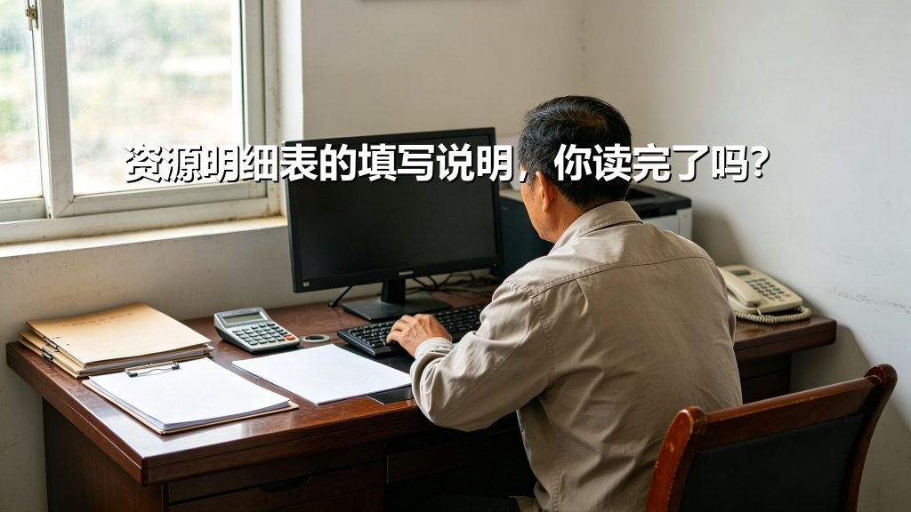 资源明细表表尾的“填写说明”，你读完了吗？16条门道一次讲清